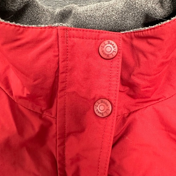 LL Bean Red Fleece Lined Jacket with Mountain Logo Size XL Hiking Winter Warm - Picture 13 of 16